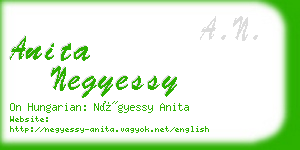 anita negyessy business card